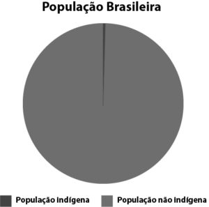 Gráfico de percentual de população indígena no Brasil línguas extinção