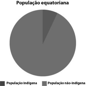 Gráfico de percentual de população indígena no Equador