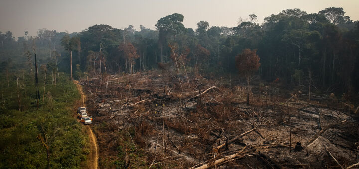 Área desmatada na floresta Amazônica. Bolsonaro não menciona proposta para desmatamento em plano de governo.
