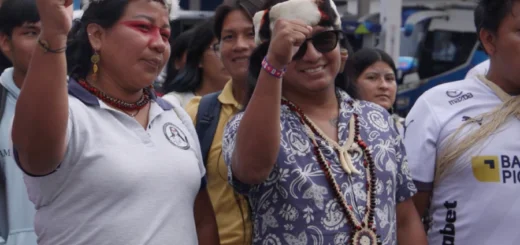 Dayuma Nango at anti-extractivism march in Tena, Napo, Ecuador - The Future is in our Territories: the film