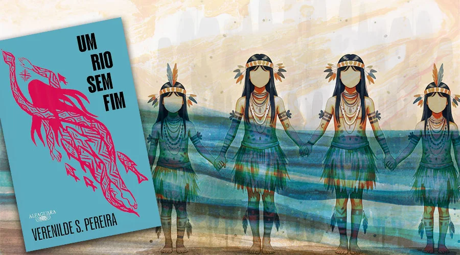 "Um Rio sem Fim" acompanha a trajetória de quatro meninas indígenas arrancadas de suas comunidades no Alto Rio Negro e colocadas sob tutela de uma missão religiosa na fictícia cidade de São Joaquim das Cachoeiras. Arte: Fabrício Vinhas/Amazônia Latitude.
