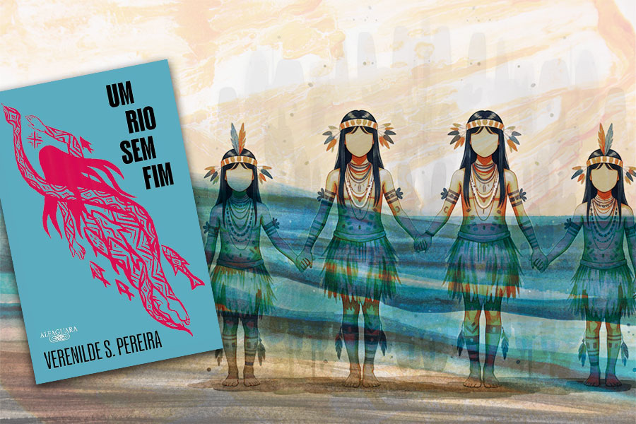"Um Rio sem Fim" acompanha a trajetória de quatro meninas indígenas arrancadas de suas comunidades no Alto Rio Negro e colocadas sob tutela de uma missão religiosa na fictícia cidade de São Joaquim das Cachoeiras. Arte: Fabrício Vinhas/Amazônia Latitude.