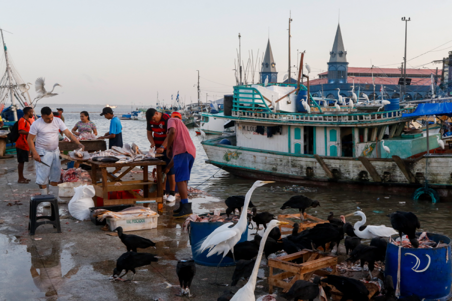 O dia a dia de pessoas em situação de rua se desenrola entre o cartão postal da cidade e o abandono. Foto: Oswaldo Forte/Amazônia Latitude.