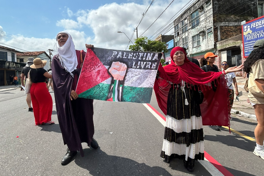 Solidariedade Global: A Marcha Mundial pelo Clima foi um ponto de convergência para diferentes pautas de justiça social. Foto: Alice Palmeira.