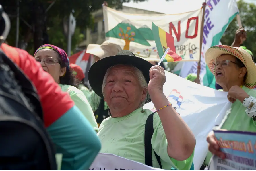 O movimento reuniu jovens, líderes e anciões. Esta manifestante simboliza a sabedoria e a luta histórica dos povos tradicionais na Marcha Mundial pelo Clima. Foto: Isabela Leita/Amazônia Latitude.