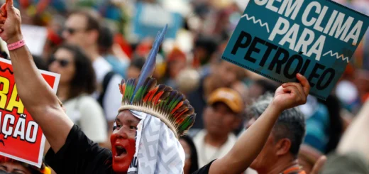 Marcha Global dos Povos Indígenas - A Resposta Somos Nós, evento paralelo à COP30. Foto: Bruno Peres/Agência Brasil.