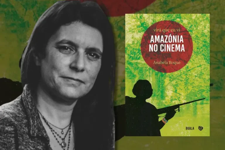 “Virá que eu vi – Amazónia no Cinema”: O livro de Anabela Roque analisa mais de 50 filmes que definem o cinema amazônico como um movimento ético e transformador. Arte: Isabela Leite/Amazônia Latitude.
