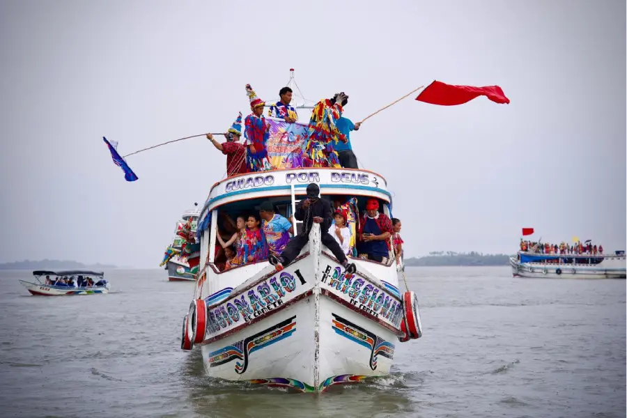 Cerca de 50 embarcações transformam o Rio Tocantins em um palco de resistência cultural durante o Carnaval das Águas. Foto: Bimba Neto/Amazônia Latitude.