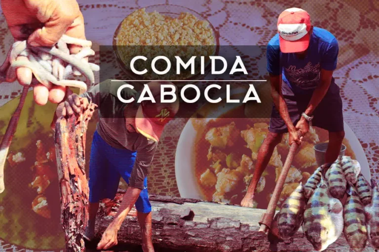 Um mosaico de saberes, riscos e curas que emergem das águas salobras e dos manguezais da Amazônia Atlântica. O alimento é a linguagem que narra a íntima relação entre humanos e não humanos. Arte: Fabrício Vinhas/Amazônia Latitude.