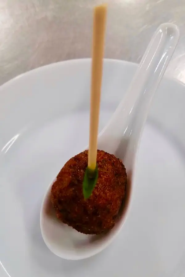 Versatilidade territorial: almôndega de acari-bodó temperada com especiarias regionais. A receita demonstra o potencial de inovação de proteínas nativas para atender a novos mercados e demandas nutricionais. Foto: Sigrid Nara Ruiz/Amazônia Latitude.