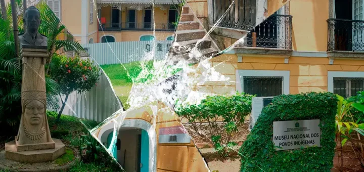Crisis y abandono en el Museo Nacional de los Pueblos Indígenas: un patrimonio en riesgo. Arte: Fabrício Vinhas/Amazônia Latitude.