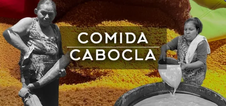 "Papa-chibé" e orgulho: a farinha de mandioca como "cimento" que une sabores e práticas cotidianas na mesa de povos das florestas, rios e cidades. Arte: Fabrício Vinhas/Amazônia Latitude.