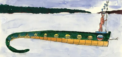 “Cobra de Transformação”. Pintura de Feliciano Lana. Acervo_ Museu da Amazônia (MUSA).