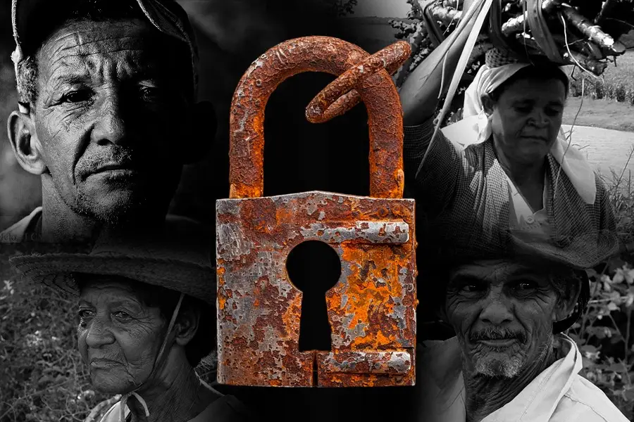 O avanço de redes criminosas e a rigidez de mecanismos institucionais antigos acentuam o isolamento de comunidades tradicionais, camponesas e indígenas no campo amazônico. Arte: Loan Bastos/Amazônia Latitude.