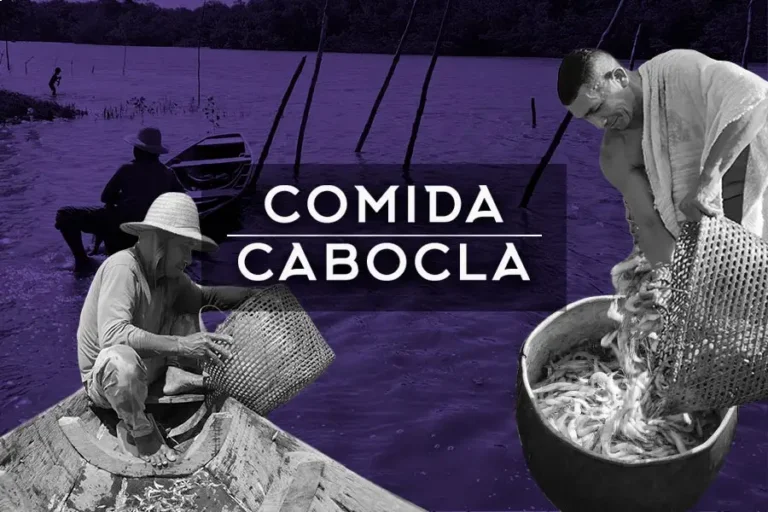 Da lida silenciosa no porto ao braseiro no quintal: o entrelaçamento entre as linhas de vida dos pescadores de Urumajó (PA) e os rituais de partilha que dão forma e sentido à comida cabocla. Arte: Fabrício Vinhas/Amazônia Latitude.