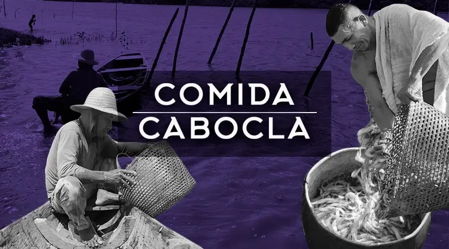Da lida silenciosa no porto ao braseiro no quintal: o entrelaçamento entre as linhas de vida dos pescadores de Urumajó (PA) e os rituais de partilha que dão forma e sentido à comida cabocla. Arte: Fabrício Vinhas/Amazônia Latitude.