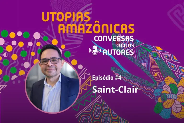 Quem tem o direito de narrar a Amazônia? O geógrafo Saint-Clair Cordeiro da Trindade Júnior é o convidado do quarto episódio do LatitudeCast, em uma discussão profunda sobre mercado de terras, contraracionalidades e a força do lugar. Arte: Fabrício Vinhas/Amazônia Latitude.