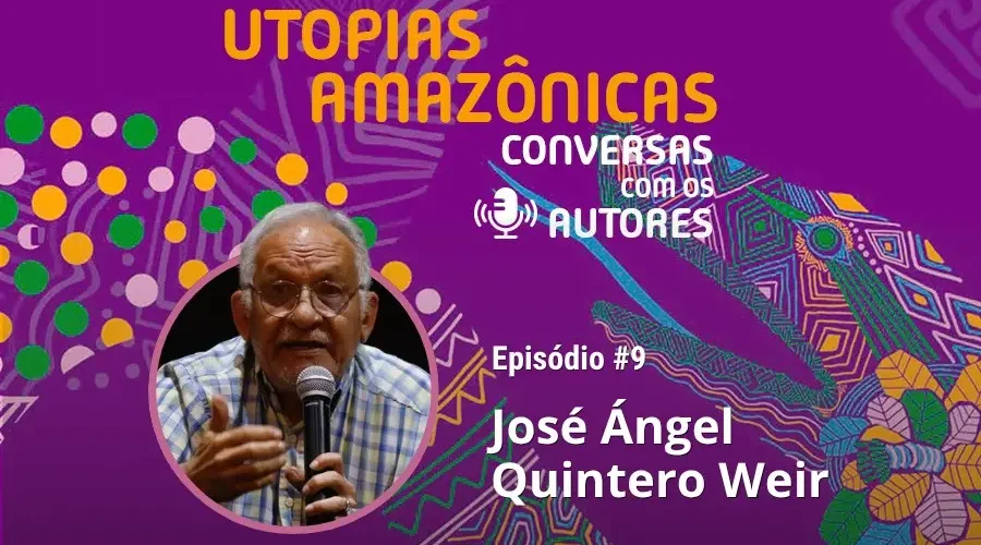 Ao navegar, o futuro é a esteira que deixamos nas águas: no nono episódio de Utopias Amazônicas, José Ángel Quintero Weir propõe a fazertopia e o sentir-pensar do povo Añuu para adiar o colapso e reconstruir a relação com a Terra. Arte: Fabrício Vinhas/Amazônia Latitude.
