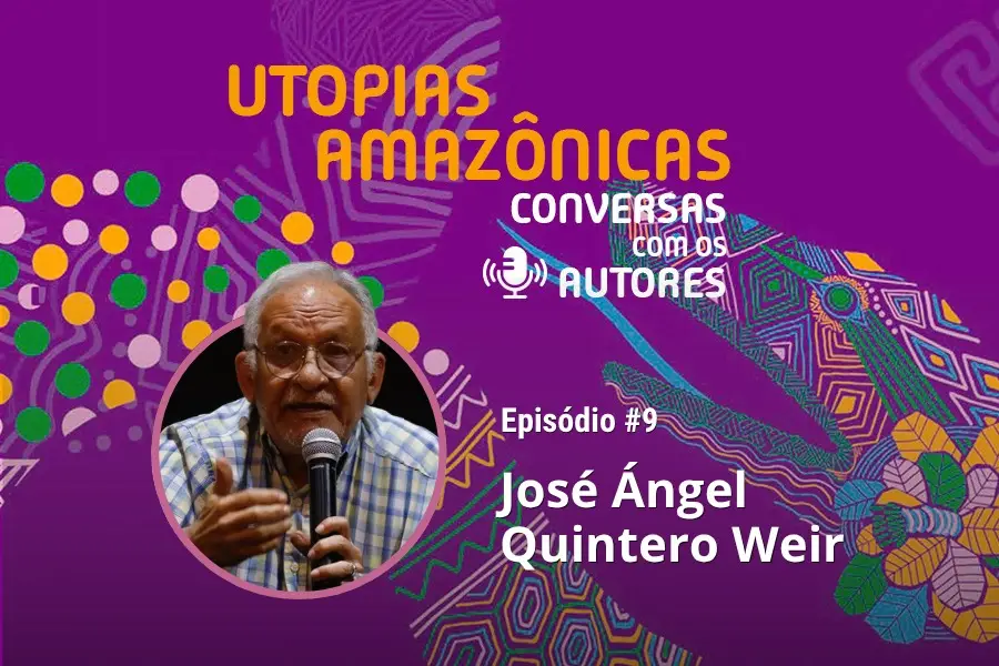 Ao navegar, o futuro é a esteira que deixamos nas águas: no nono episódio de Utopias Amazônicas, José Ángel Quintero Weir propõe a fazertopia e o sentir-pensar do povo Añuu para adiar o colapso e reconstruir a relação com a Terra. Arte: Fabrício Vinhas/Amazônia Latitude.