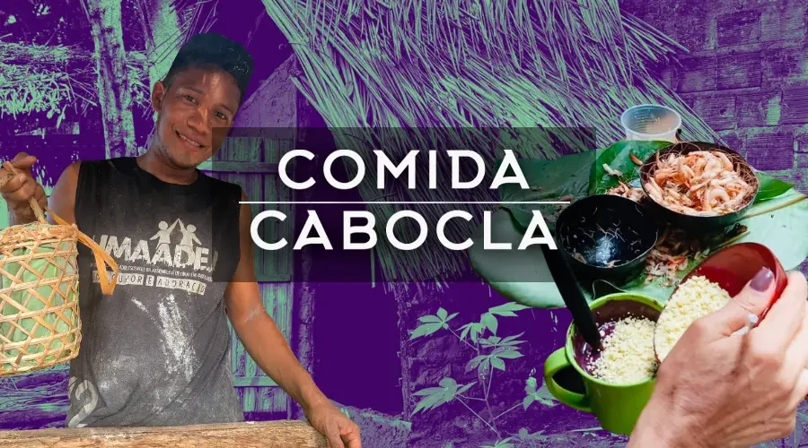 Comida Cabocla: a mandiocultura, o artesanato tradicional e a partilha dos sabores amazônicos entrelaçados no Ponto de Cultura Quintal Ancestral, em Araí. Arte: Fabrício Vinhas/Amazônia Latitude.