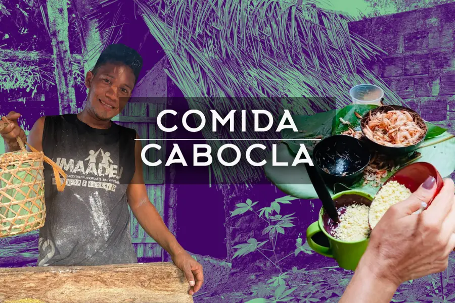 Comida Cabocla: a mandiocultura, o artesanato tradicional e a partilha dos sabores amazônicos entrelaçados no Ponto de Cultura Quintal Ancestral, em Araí. Arte: Fabrício Vinhas/Amazônia Latitude.