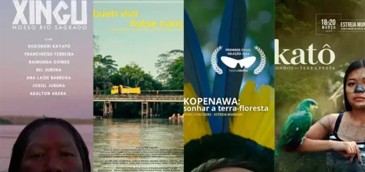  A 15ª edição do Filmambiente reúne cerca de 60 filmes brasileiros e internacionais em programação presencial e online. Entre as produções em destaque estão: Xingu, Nosso Rio Sagrado, Viver Bem: ñtse canseye, Kopenawa: Sonhar a Terra-Floresta e Katô: Sonhos da Terra Escura. Montagem: Loan Bastos/Amazônia Latitude.