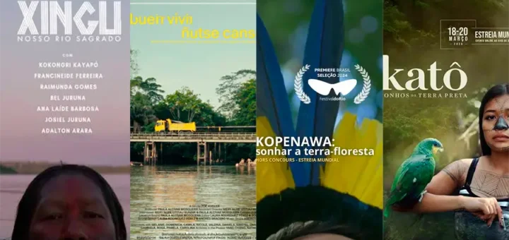  A 15ª edição do Filmambiente reúne cerca de 60 filmes brasileiros e internacionais em programação presencial e online. Entre as produções em destaque estão: Xingu, Nosso Rio Sagrado, Viver Bem: ñtse canseye, Kopenawa: Sonhar a Terra-Floresta e Katô: Sonhos da Terra Escura. Montagem: Loan Bastos/Amazônia Latitude.