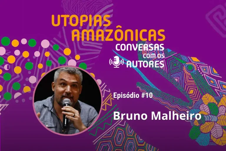 A Amazônia não é o "não-lugar" do futuro, mas o presente ancestral que regula o planeta. No episódio #10, conversamos com Bruno Malheiro sobre o avesso da utopia e o combate ao geometabolismo da destruição. Arte: Fabrício Vinhas/Amazônia Latitude.