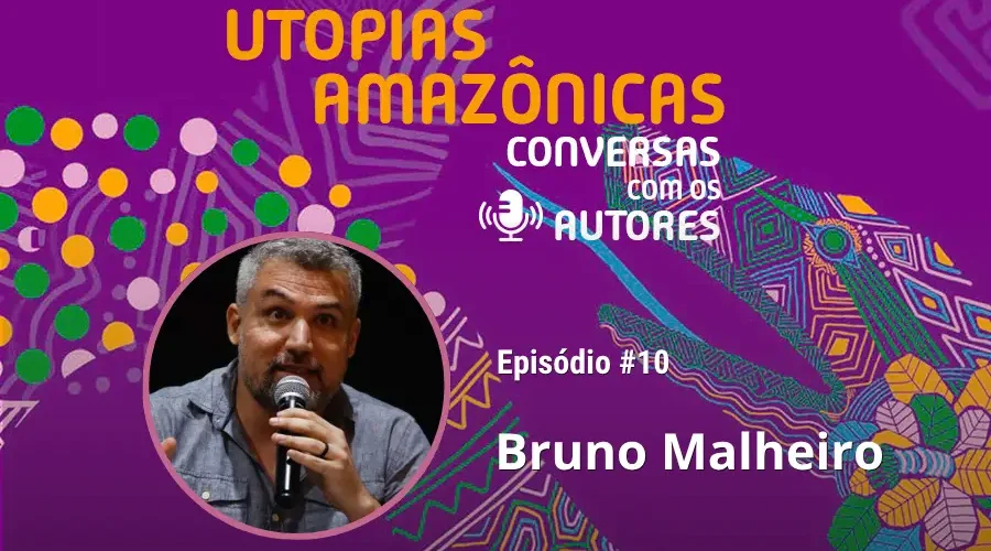 A Amazônia não é o "não-lugar" do futuro, mas o presente ancestral que regula o planeta. No episódio #10, conversamos com Bruno Malheiro sobre o avesso da utopia e o combate ao geometabolismo da destruição. Arte: Fabrício Vinhas/Amazônia Latitude.