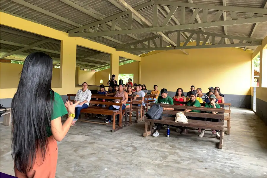 Além de publicar reportagens, o Tapajós de Fato ajuda organizações locais a criar seus próprios departamentos de comunicação e forma jovens comunicadores. Foto: Arquivo Pessoal.